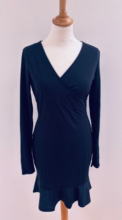 Missguided - Neues Kleid - Faux Wrap und Volants - schwarz