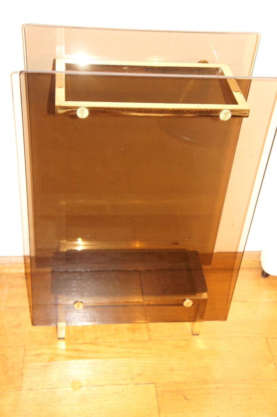 Altri mobili per ufficio: Design Regenschirmständer Messing Glas – Usato da Lugano venduto da lussy1717 1