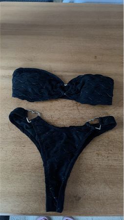 Bikini schwarz mit Ringdetail Grösse S