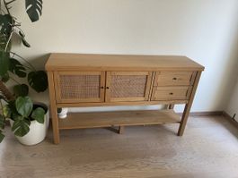 Sideboard Holz Rattan 2 Tueren 2 Schubladen LaRedoute