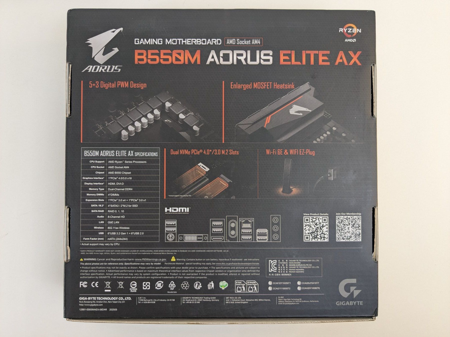 Gigabyte Schede madri: GIGABYTE  Mainboard B550M Aorus Elite AX – Nuovo (secondo la descrizione) da Dintikon venduto da Restwert_Dintikon 5