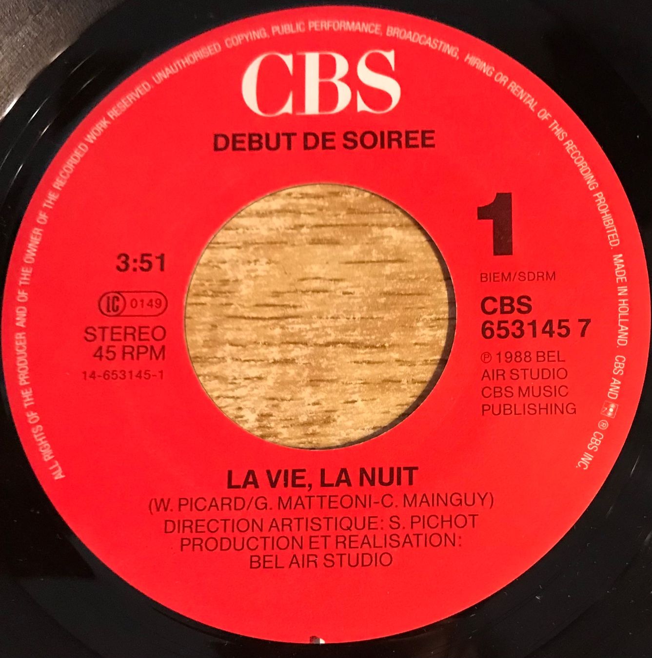 Vinyles: DÉBUT DE SOIRÉE  - LA VIE LA NUIT – D'occasion à Bussigny par vinyl-pas-cher 2