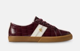 Lauren Ralph Lauren Sneaker Kroko Optik Dunkelrot neu