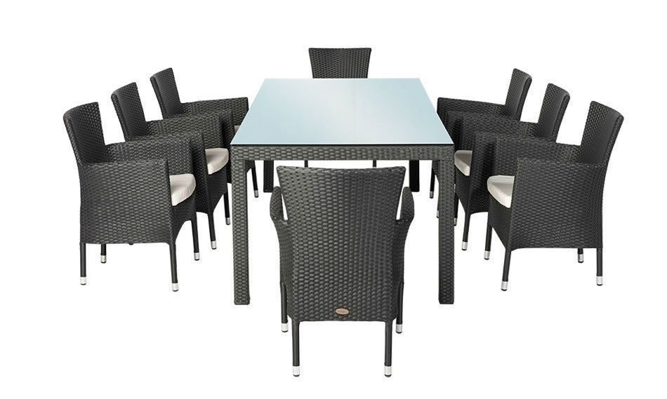 Tavoli: Rattan Gartentisch 8 Stühle stapelbar – Nuovo e nell'imballaggio originale da Bern venduto da rattan-lounge 1
