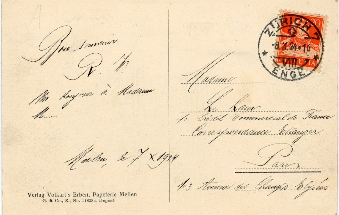 Cartoline postali: Meilen  ZH        um 1924 – Usato da Brig venduto da Valcards54 1