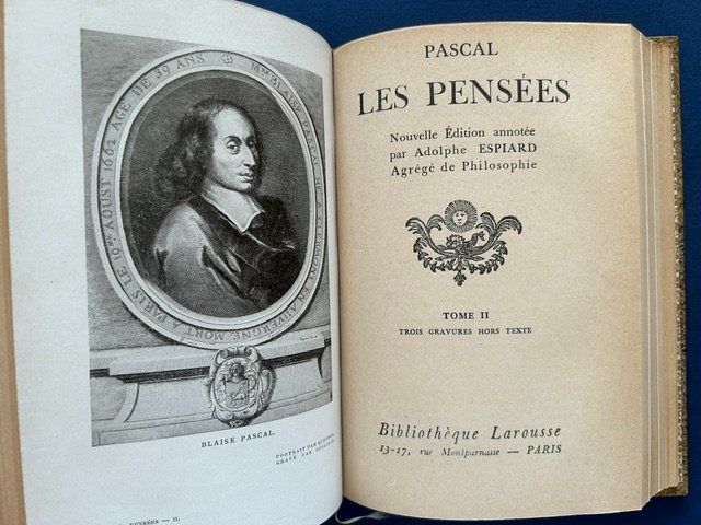 Bücher: Pascal, Les Pensées, Larousse 1926, schönes Exemplar – Gebraucht aus Bern von oregonzwei 5