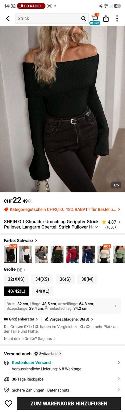 Pulls & Sweat-shirts: NEU - Strickpullover - L - Schulterfrei – Neuf (Voir description) à Thalwil par FashionVault 2