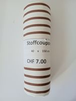 Stoffcoupon gestreift braun-weiss 40 x150cm