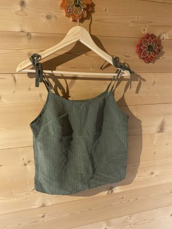 Damen Top Zara Grösse S olivgrün gestreift