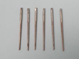 Mikro Kegelreibahlen f. Kegelstifte DIN 9, ∅ 1.25 mm, 6 Stk.