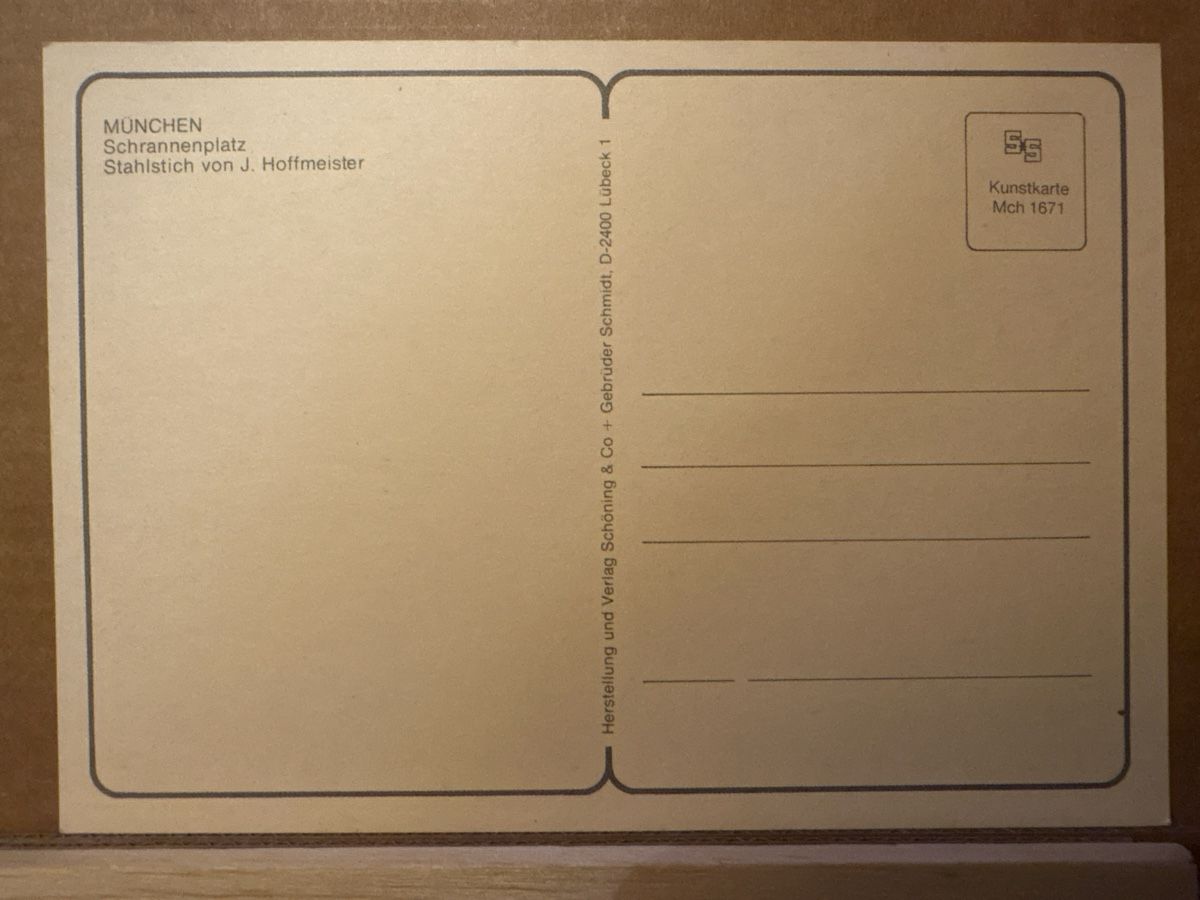 Cartoline postali: AK mit Kunst von München / J. Hoffmeister – Usato da Rümlang venduto da Kartenpost1 1