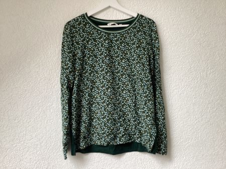 Tom Tailor Damen Langarmshirt, Grün mit Muster, Grösse M,