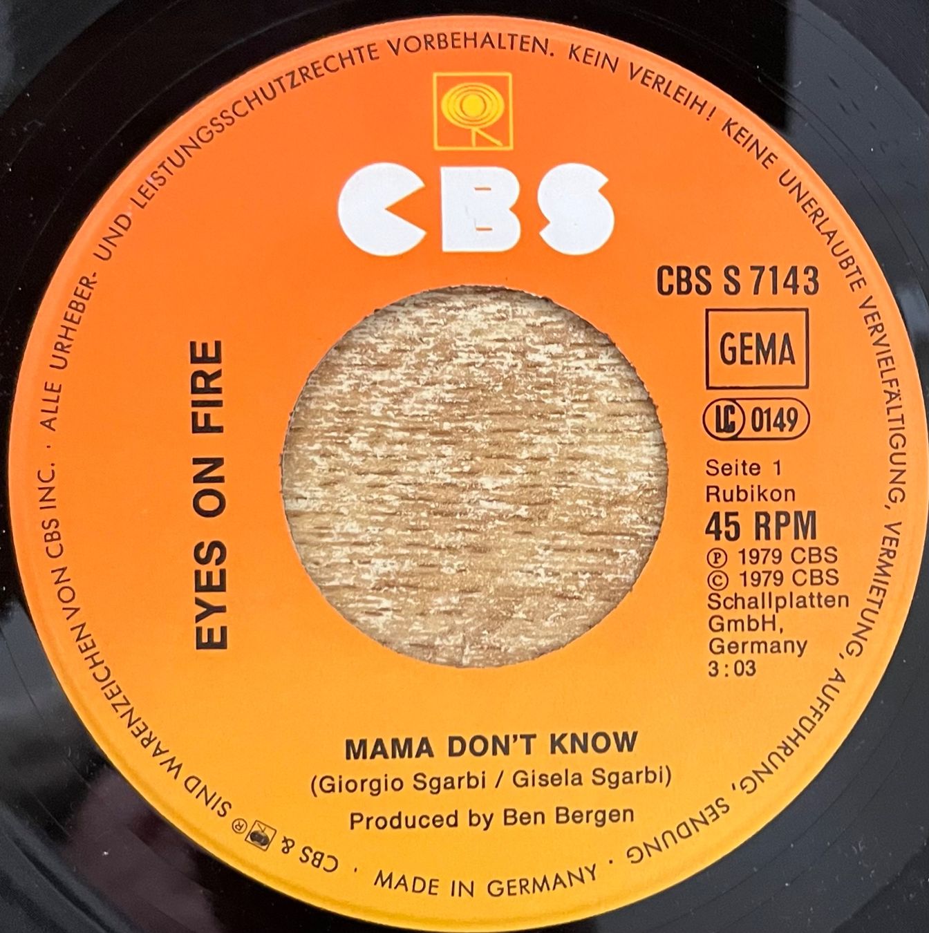 Vinyles: EYES ONE FIRE - MAMA DON'T KNOW – D'occasion à Bussigny par vinyl-pas-cher 2