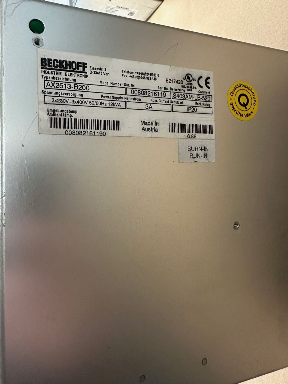 Beckhoff Componenti elettronici: Beckhoff AX2513, AX2523 div. Module mit Anschlusskabel – Usato da Ettingen venduto da fema_04 1