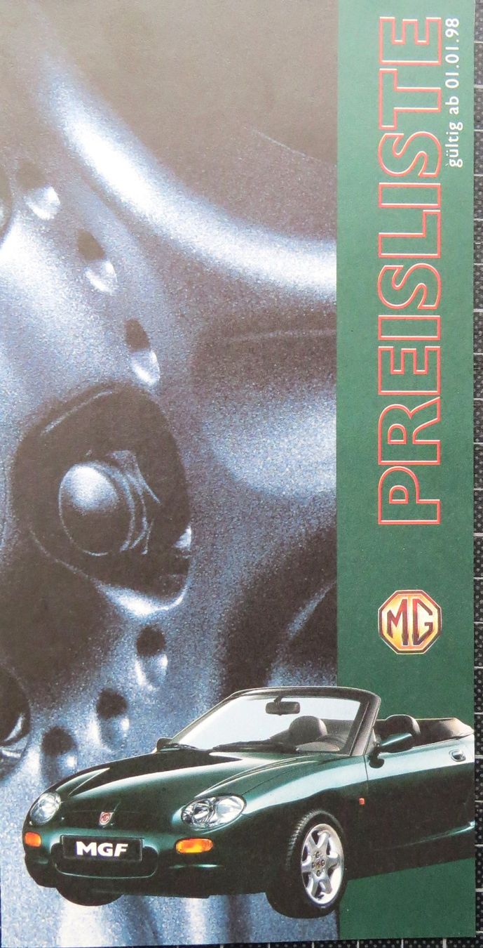 MG Dokumente: Prospekt Rover / MG / Mini von 1998 – Gebraucht aus Ettingen von Burago 4
