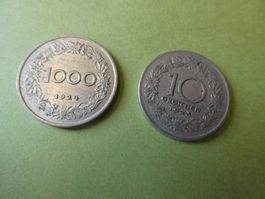 Oesterreich 1924/25, Set 2 Münzen