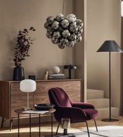 Pendelleuchte Kugel-Design rauchgrau Glas