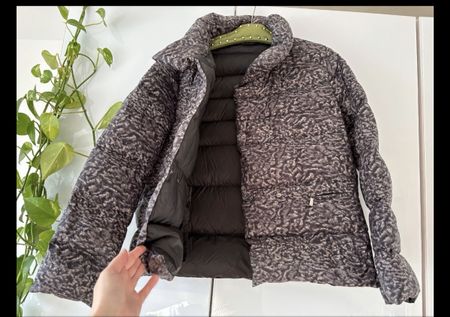 Daunenjacke Seventy grau gemustert guter Zustand