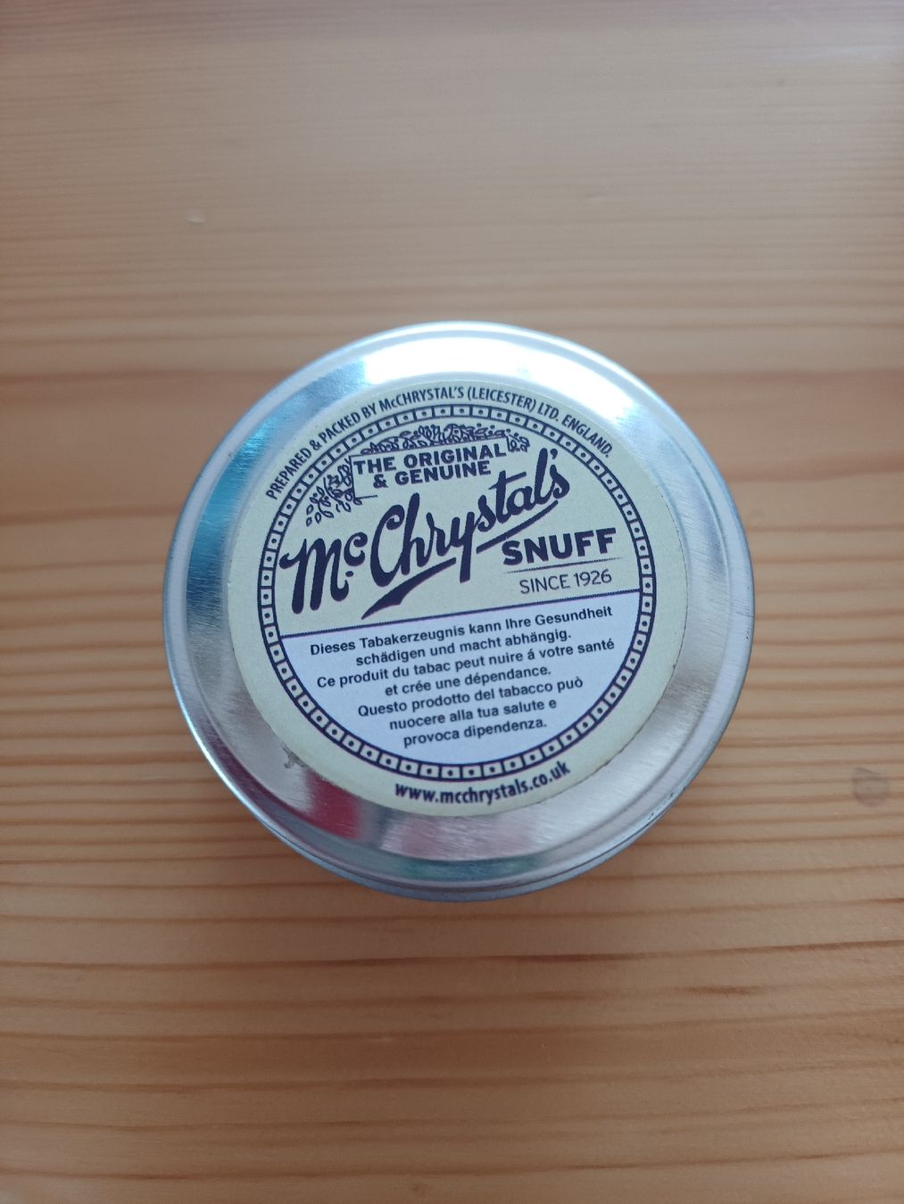 Tabacchi: McChrystals Snuff Tabak 10 Gramm geöffnet !! – Usato da Bösingen venduto da dylan.dog