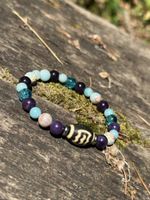 Armband mit Dzi-Perle und Edelsteinen handgefertigt neu