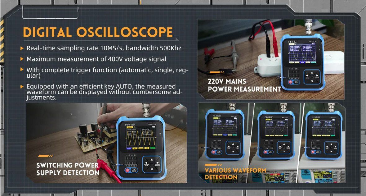 Misurare: Oscilloscope portable + testeur de composant FNIRSI DSO-TS3 – Nuovo e nell'imballaggio originale da Corcelles-près-Payerne venduto da FactoryofSound 5