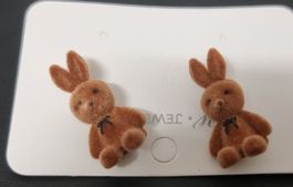 Süsse Häschen Ohrstecker braun neu