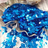 Italienische Pailletten, Blau, metallisierter Effekt #6121