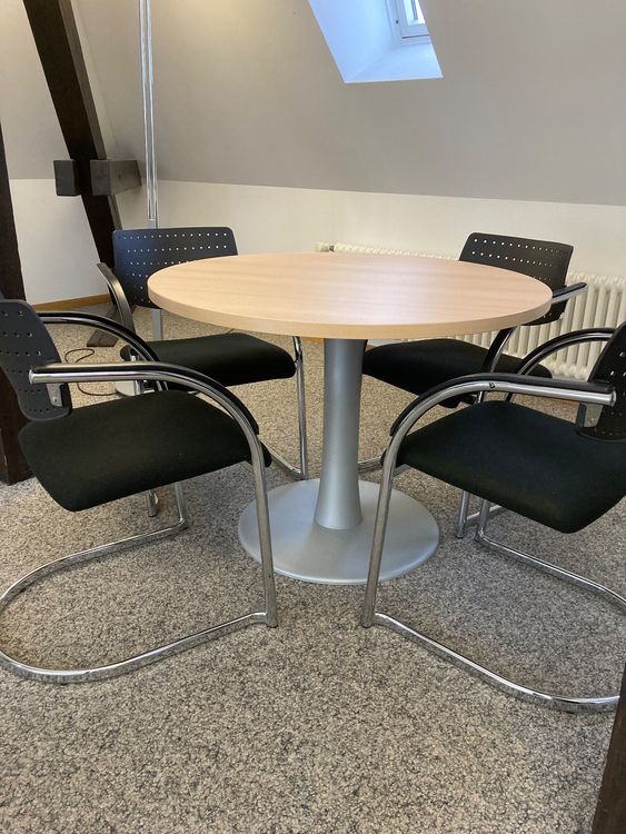 Besprechungstisch Holz mit 4 Stühlen | Kaufen auf Ricardo