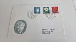 1963 FDC Pro Juventute ohne Leuchtstoff mit Taps