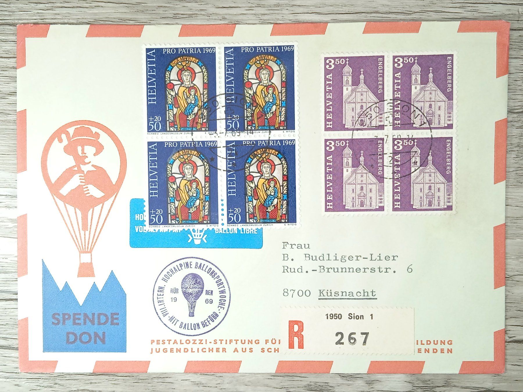 Tutti i francobolli: TR12 Enveloppe + Timbre Suisse 1969 – Usato da Cousset venduto da Patrick_Collections