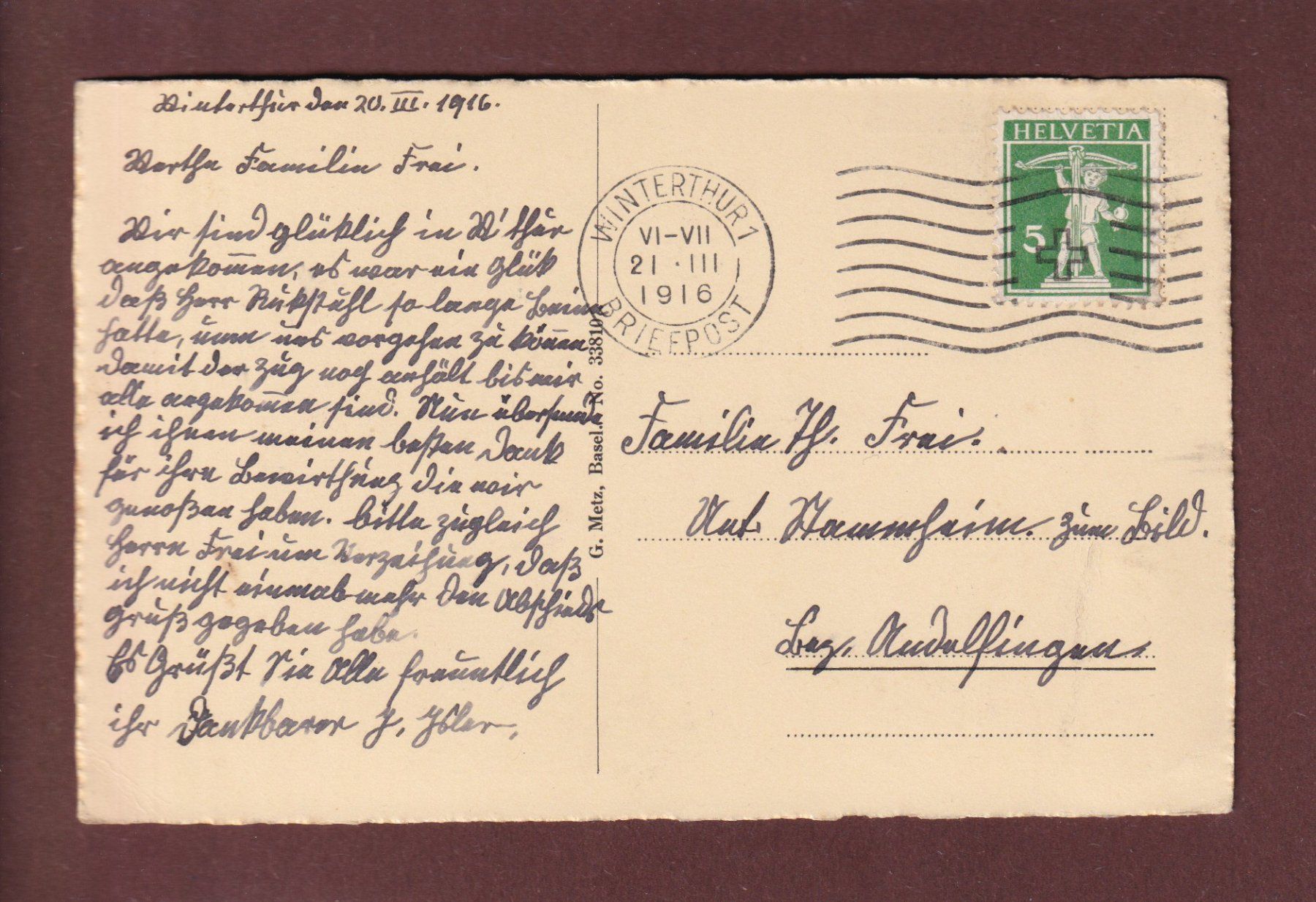 Cartes postales: WINTERTHUR - Neues Museum - 1916 – D'occasion à Pully par nicecards 1