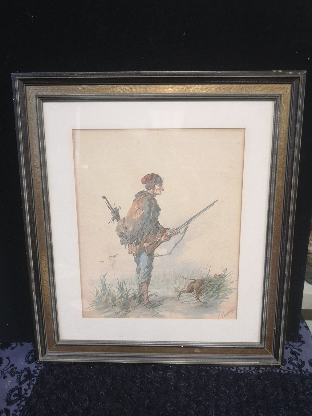 Gemälde: SCÈNE DE CHASSE – Gebraucht aus Genève von Qanil77