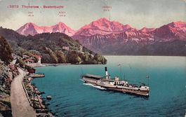 Thunersee, DS HELVETIA in der Beatenbucht, Feldpost 1911