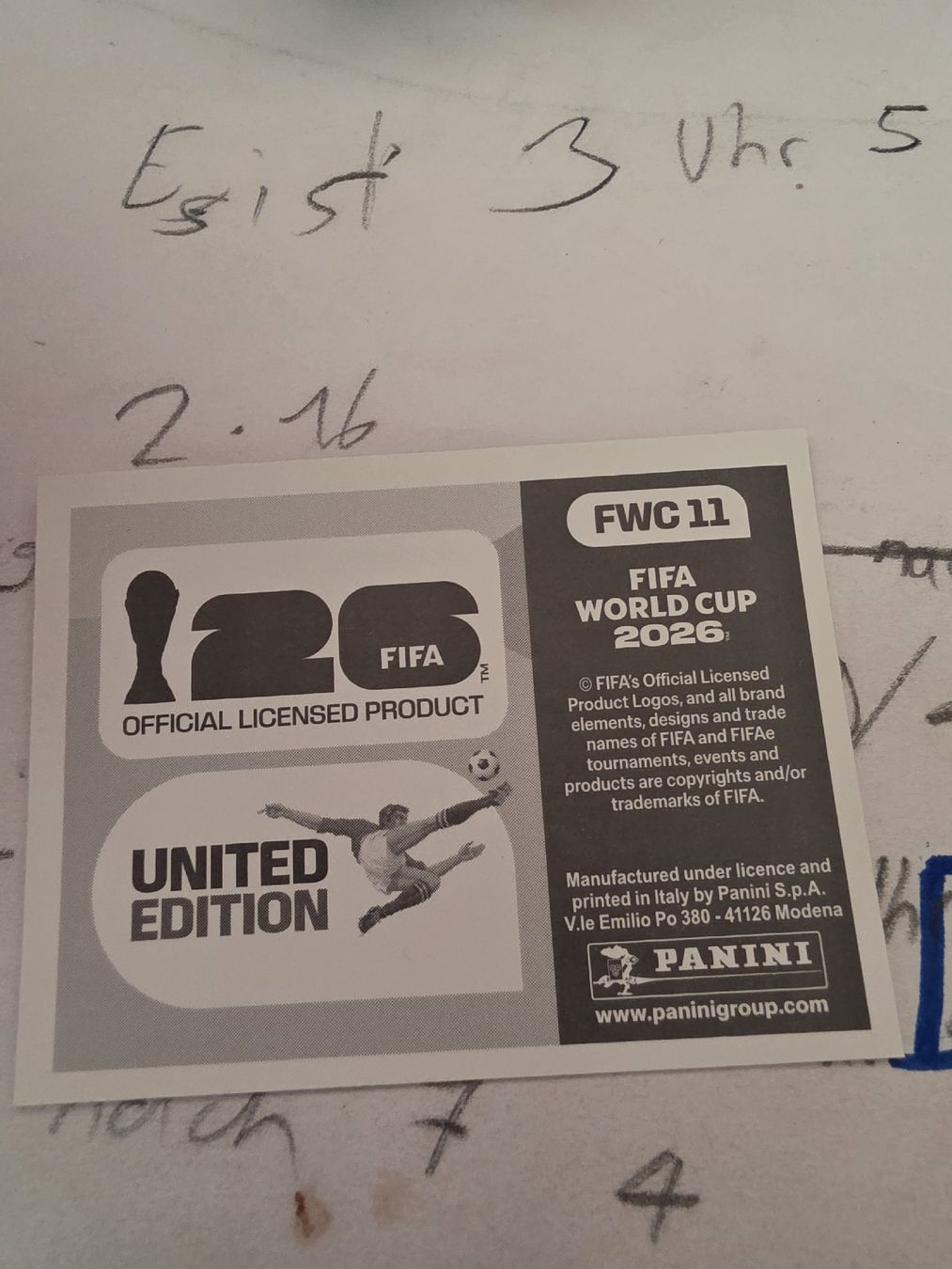 Panini Carte collezionabili: FWC 11 WM26 Panini Sticker – Nuovo e nell'imballaggio originale da Zürich venduto da Alibaba1234 1