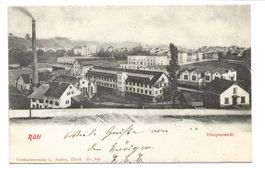 Rüti (ZH) Dorfpartie mit diversen Fabriken - Hochkamin  1903