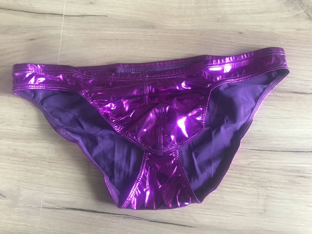 Sexy Herren Kunstleder-Slips, U-Wölbungstasche Lila | Kaufen auf Ricardo