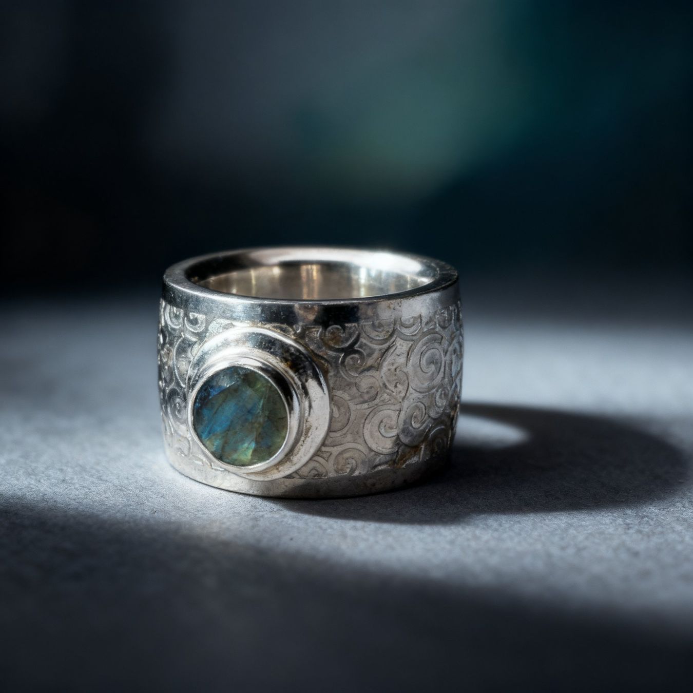 Olga Ribler Anelli: Statement Edelstahl Ring Grösse 58, Labradorite – Nuovo (secondo la descrizione) da Luzern venduto da Schmuckoutlet 1