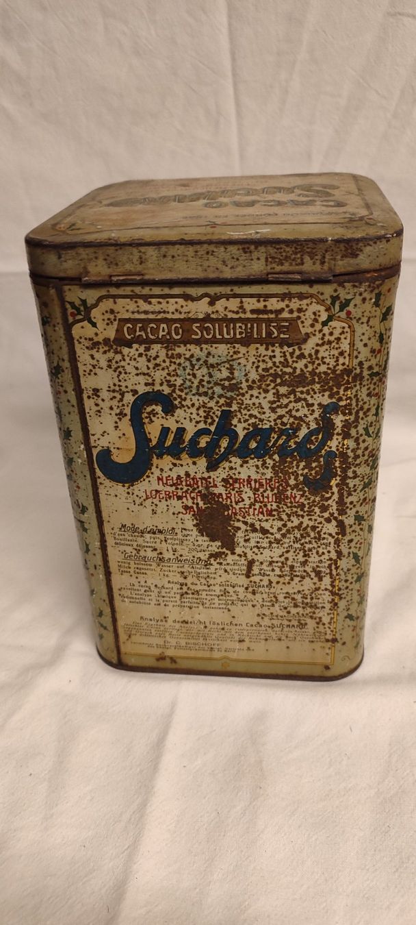Suchard Dosen: Wunderschöne alte Blechdose von SUCHARD CACAO  22 cm – Gebraucht aus Gelterkinden von MYSTOREFORYOU4460 3