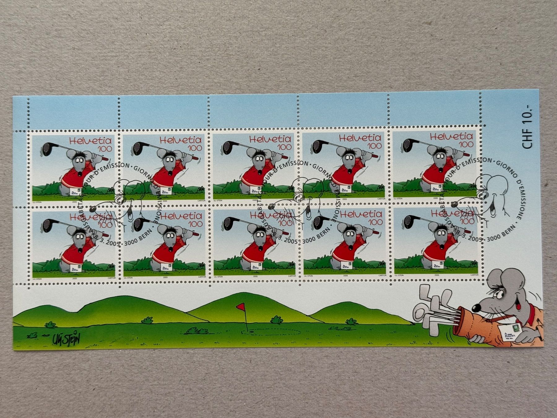 Alle Briefmarken: Bogen Uli Stein, Rp. 100 – Neu (gemäss Beschreibung) aus Romanshorn von luxcollect