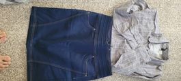 Jupe jeans avec chemise cotton