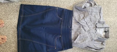 Jupe jeans avec chemise cotton