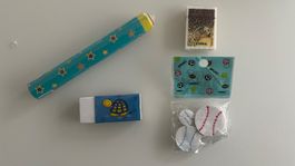 4 verschiedene Radiergummis im Set, neu und originalverpackt