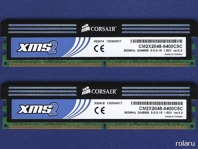 Used CORSAIR 4GB Kit / 2 X 2GB DDR2 800MHz Desktop RAM XMS2 CM2X2048-6400C5 CL5 DIMM - UBB.threads - View #2