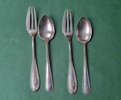 Besteck Set Silber 800 Gabeln und Löffel antik 80g