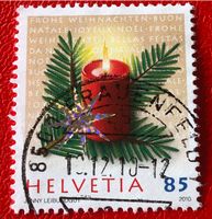 Nr.1373  Kerze 2010 mit Stempel   
