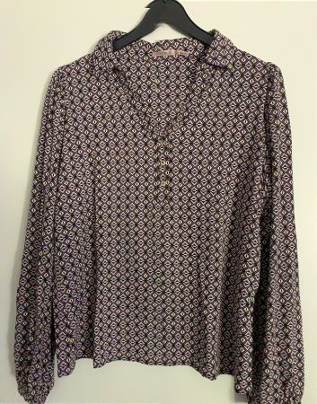 Damen Bluse in Grösse XL Marke ESQUALO Farbe Violet Schwarz
