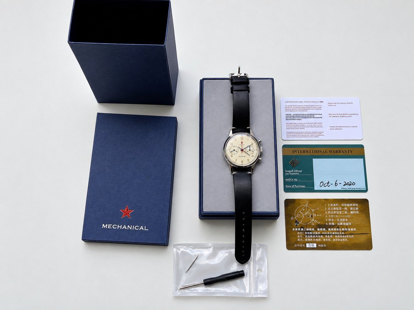 Orologi: Seagull 1963 Chronograph 40mm Saphir Full Set – Usato da Widnau venduto da Willy997 3