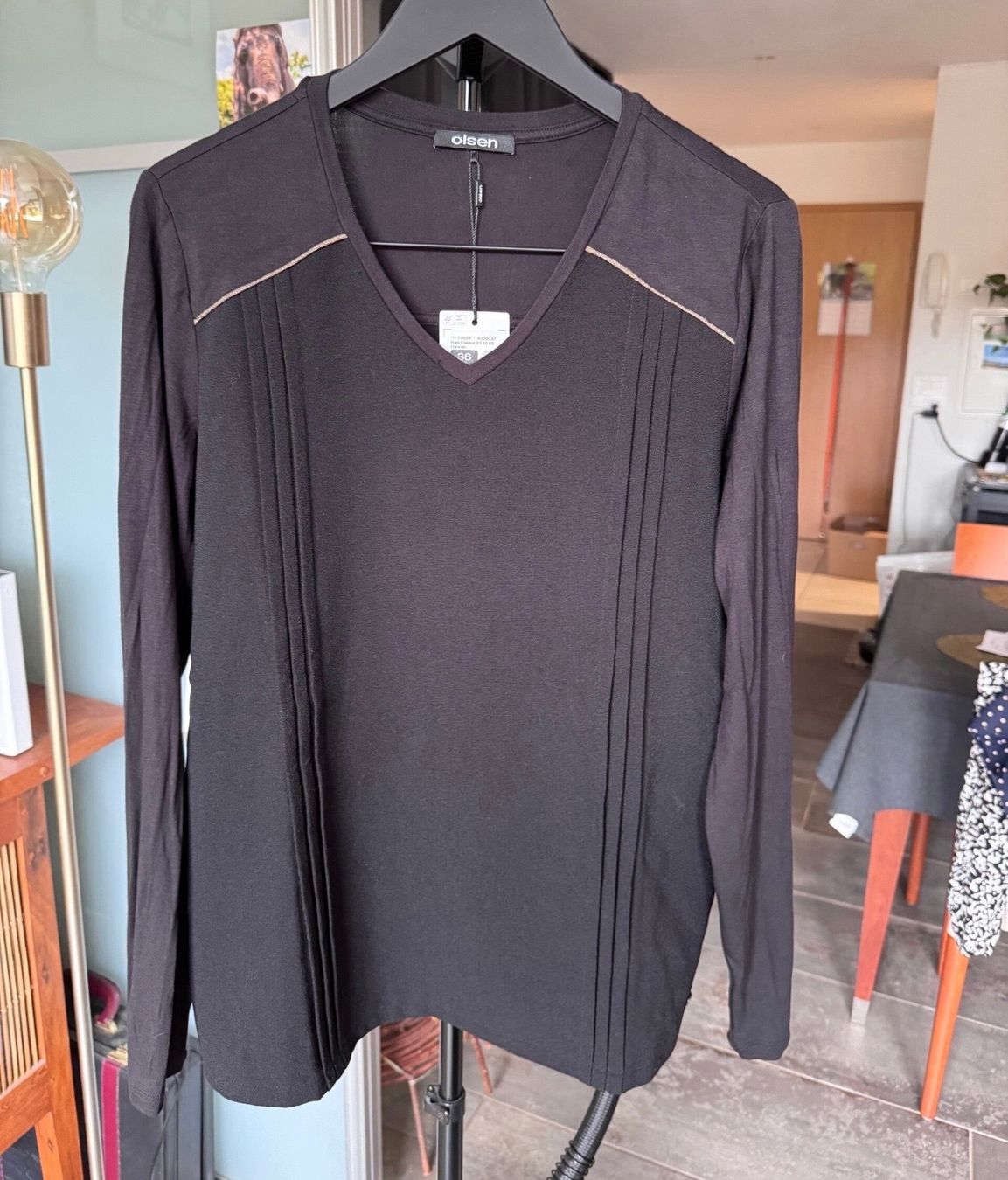 Camicette: Blouse Olsen Noir, Manches Longues – Nuovo e nell'imballaggio originale da Vuisternens-Romont venduto da gol_xp6p 5