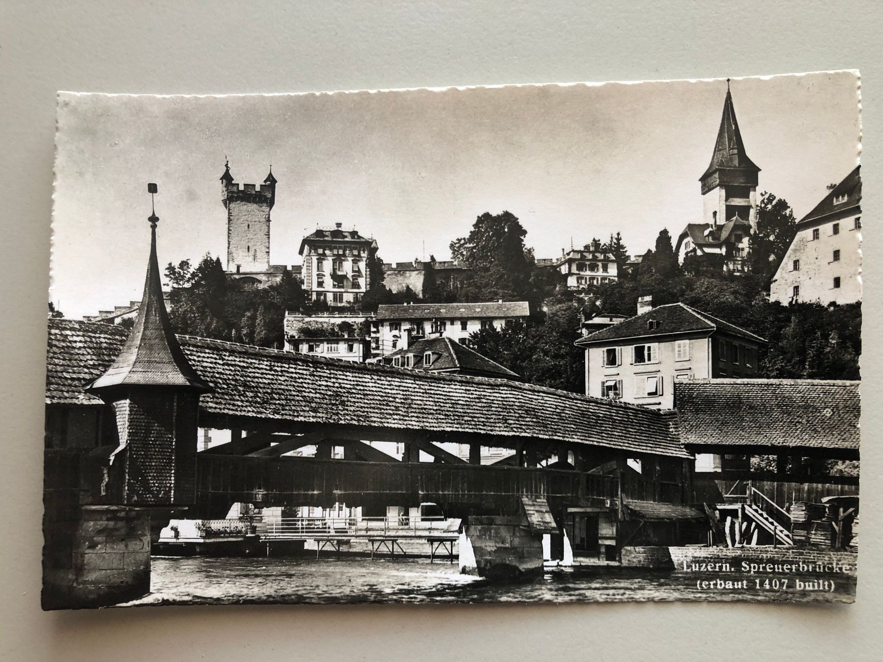 Cartoline postali: AK.  Spreuebrücke Luzern – Usato da Schötz venduto da Odpa