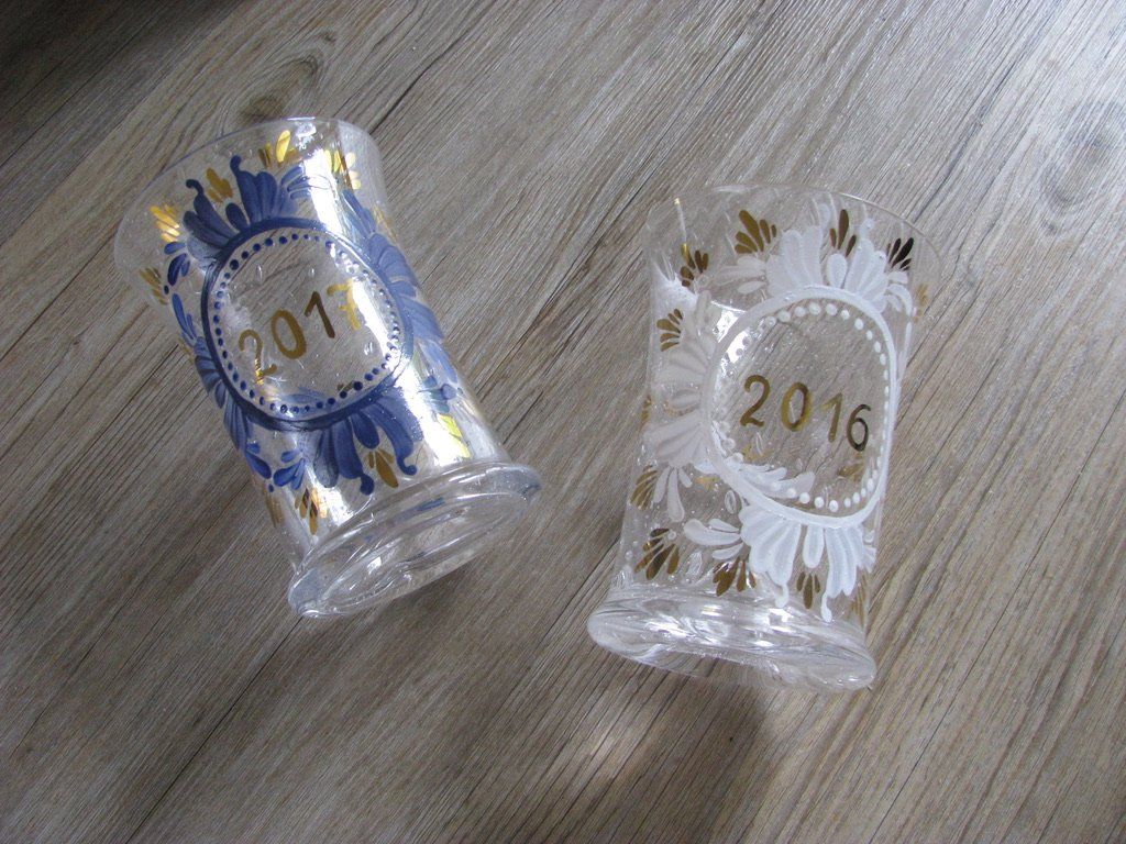 Gläser: 2 x Gläser / Vasen - Unikat - Handbemalt - 2016 - 2017 – Neu (gemäss Beschreibung) aus Zweisimmen von Domii 1